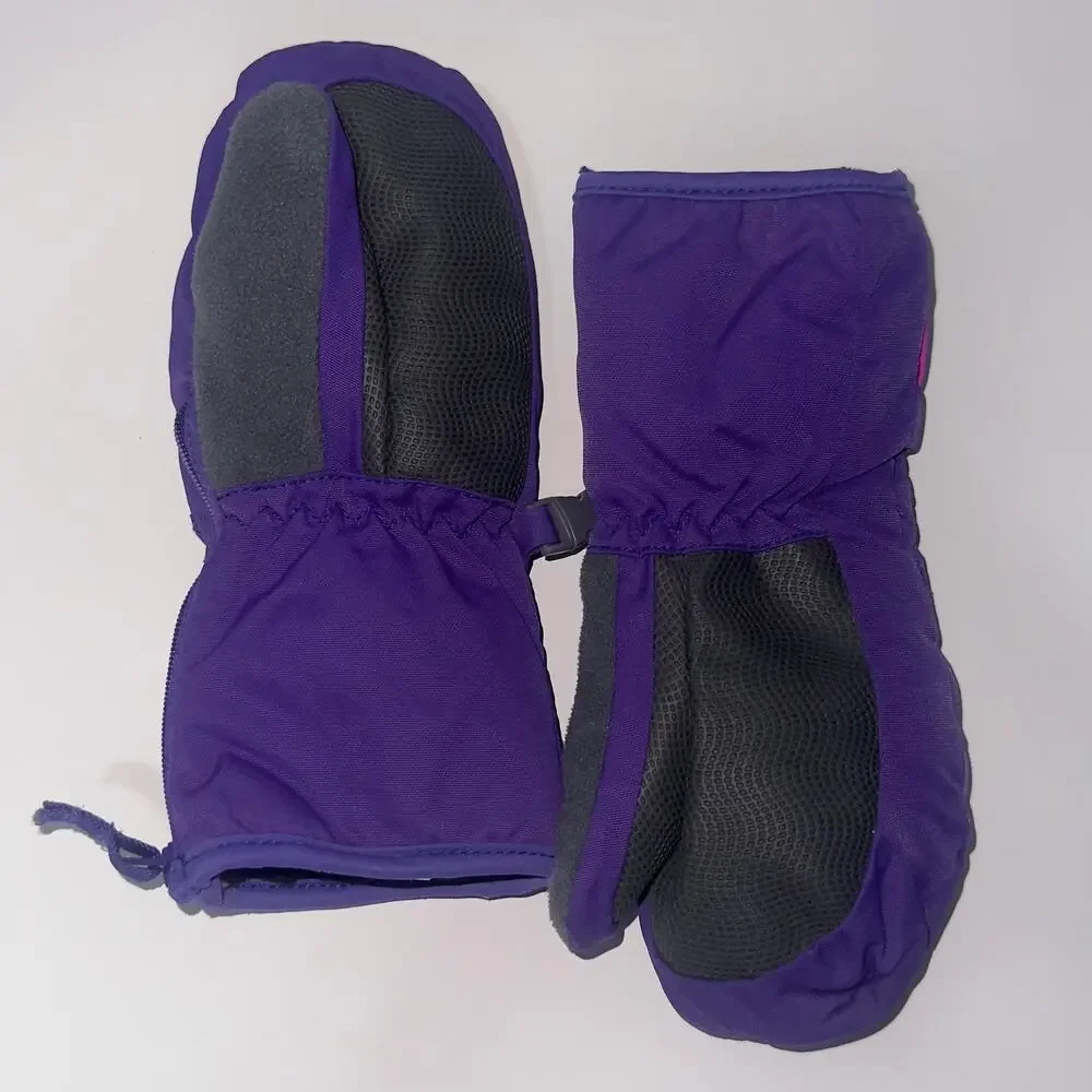HEAD Purple Winter Zipper + Clip Mittens | Kids Small